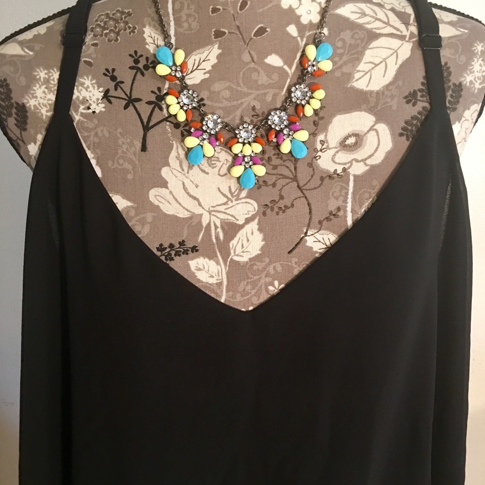 Torrid Black Thin Strap Silky Sheer Flowing Top